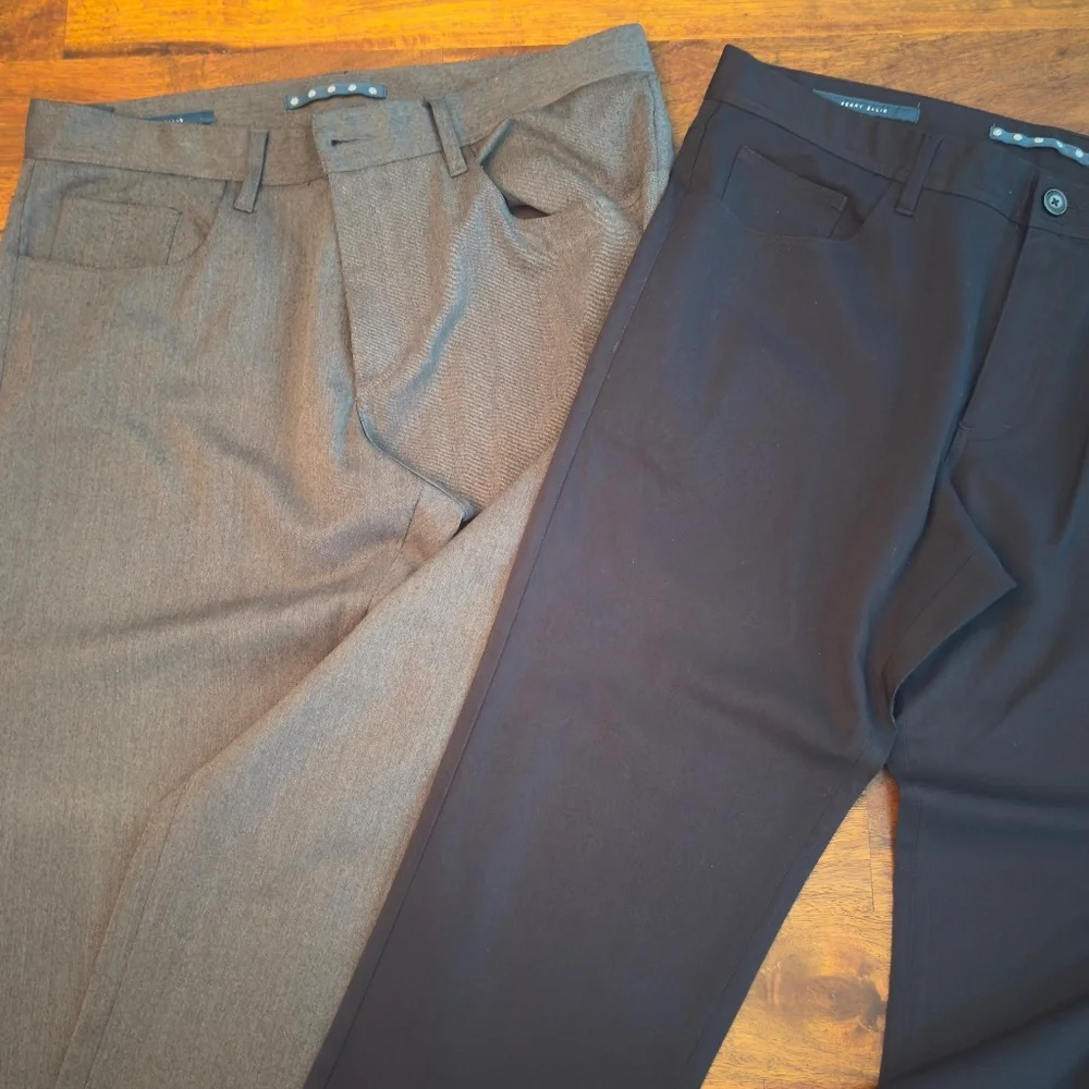 Perry Ellis TWO pairs of 5-pocket pants - Picture 1 of 14